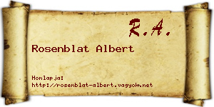 Rosenblat Albert névjegykártya