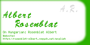 albert rosenblat business card